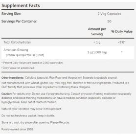 NOW Foods – American Ginseng 500 mg 100 caps Now foods